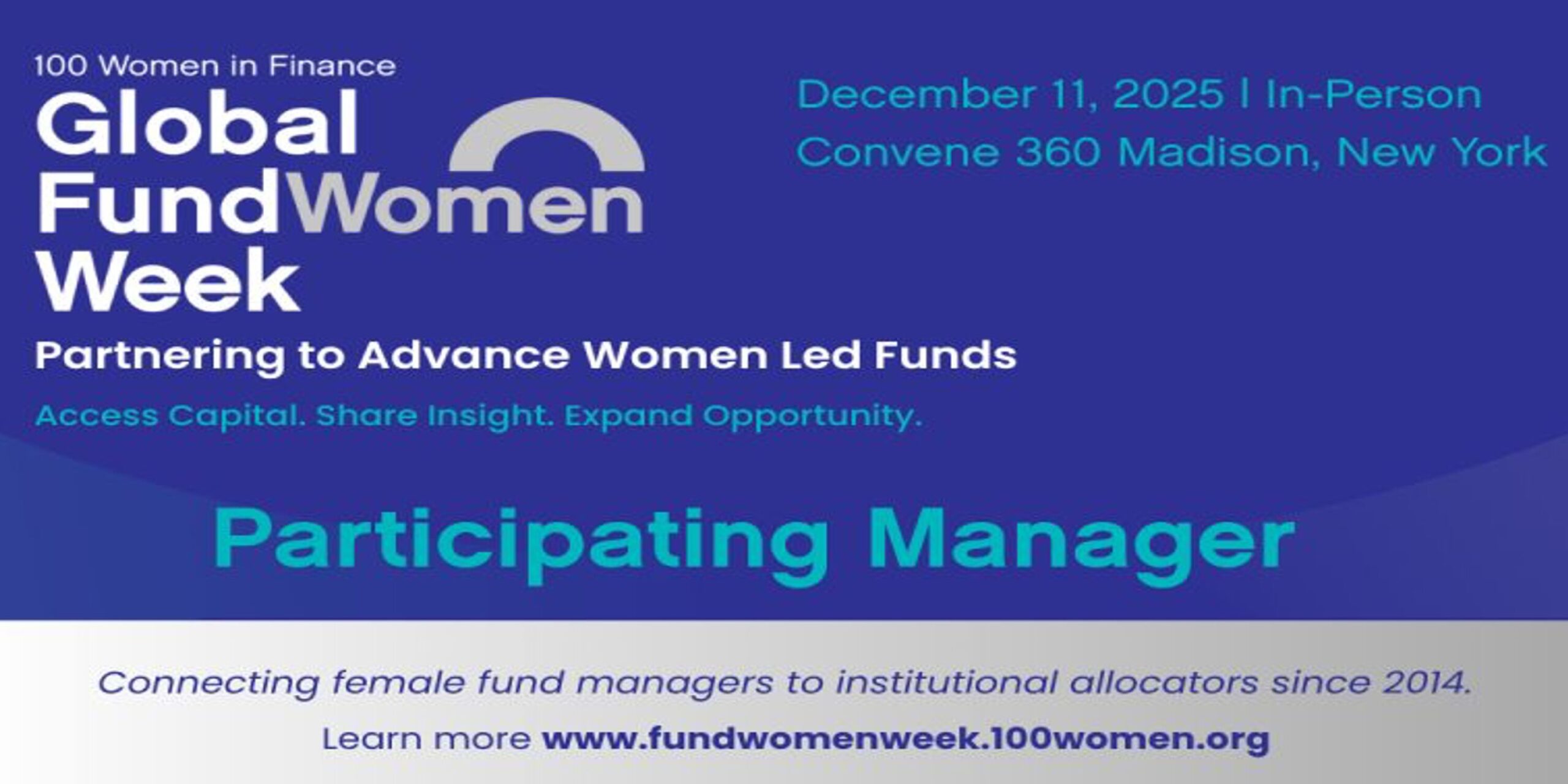 Global FundWomen Week event - Zenzic are a participating manager